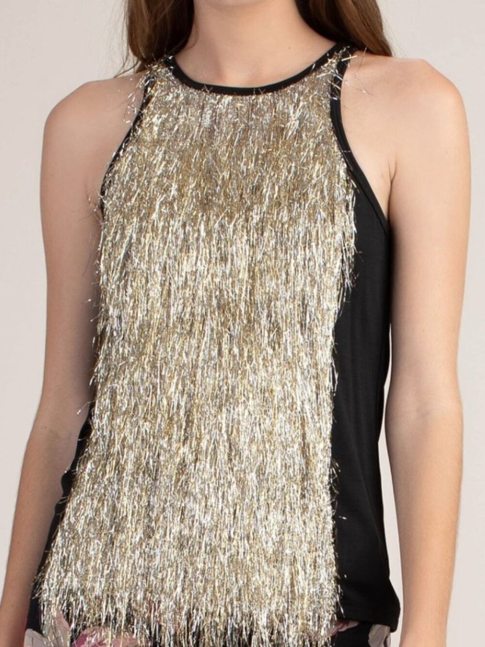 Trina Turk | Nanako Gold Tinsel Top